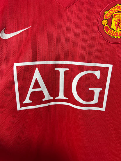 (L) Manchester United 2007-09 Home Long Sleeve Shirt Ronaldo #7