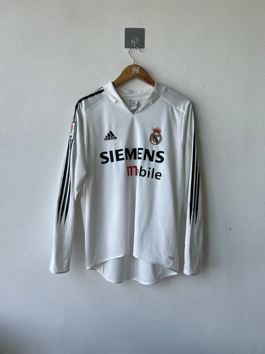 (M) Real Madrid 2004-05 Home Long Sleeve Shirt Beckham #23