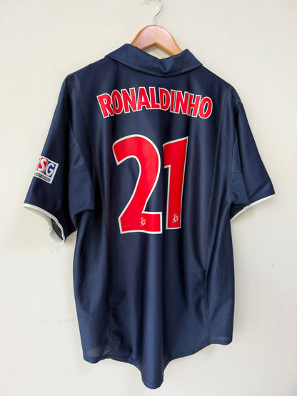 (L) PSG 2001-02 Home Shirt Ronaldinho #21