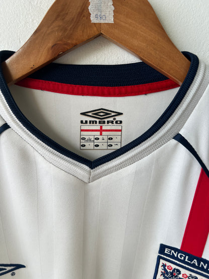 (L) England 2001-03 Home Long Sleeve Shirt Beckham #7