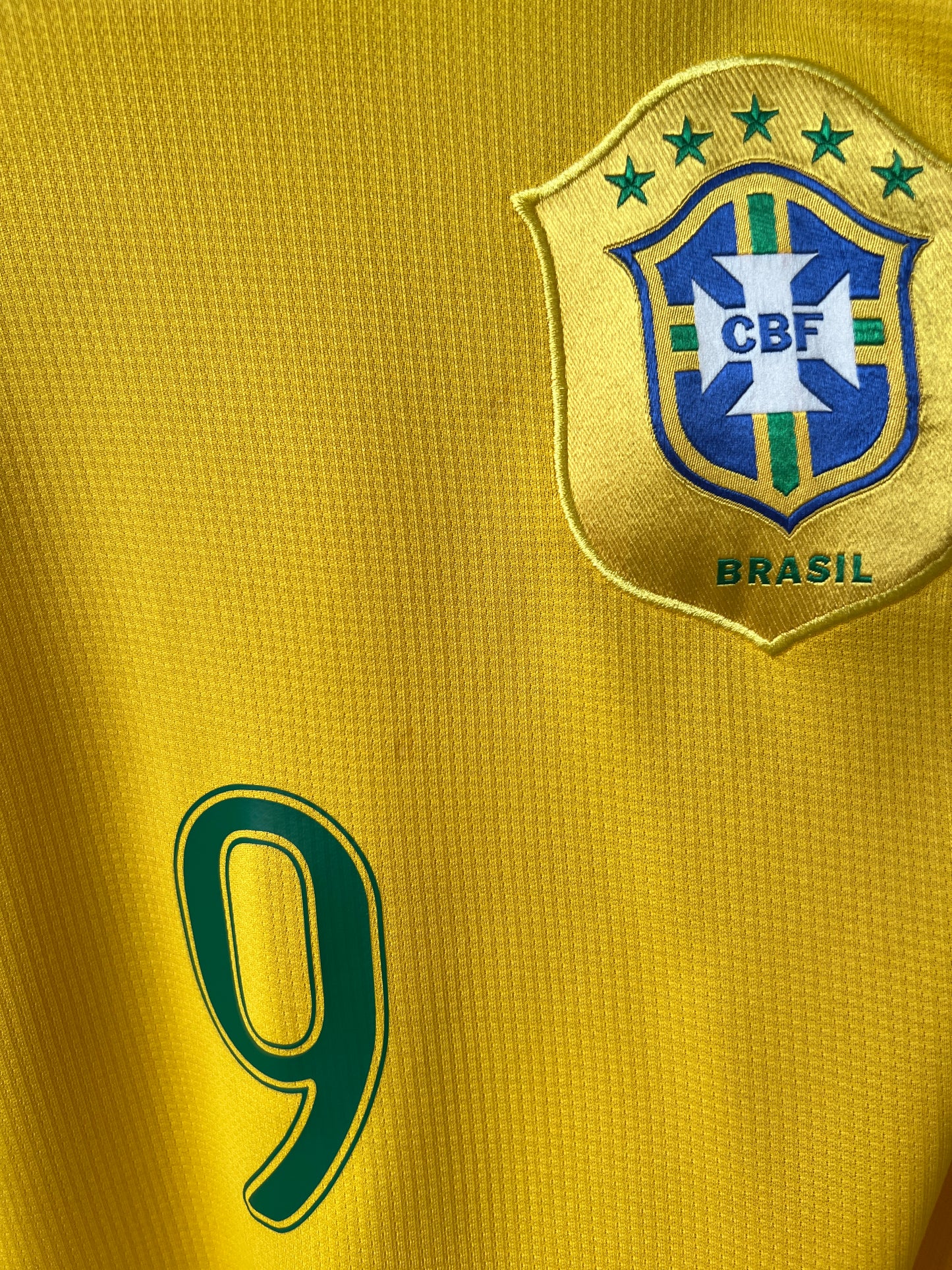 (L) Brazil 2006-08 Home Long Sleeve Shirt Ronaldo #9