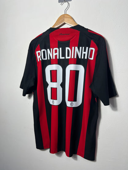 (L) AC Milan 2008-09 Home Shirt Ronaldinho #80