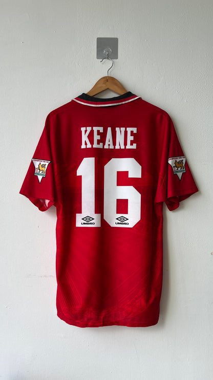 Manchester United 1994-96 Home Shirt Keane #16 (L)