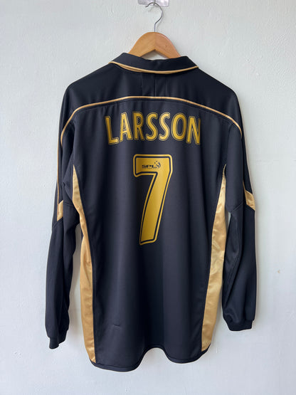 (M) Celtic 2003-04 Away Long Sleeve Shirt Larsson #7