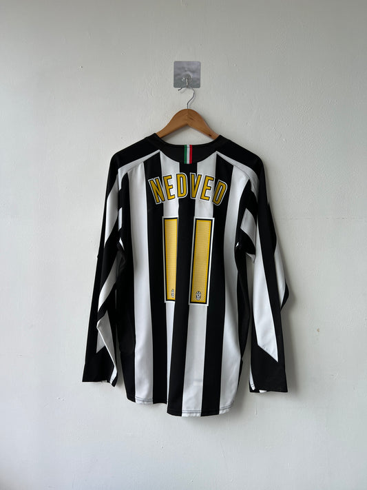 (M) Juventus 2005-06 Home Long Sleeve Shirt Nedved #11