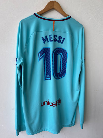 (L) Barcelona 2017-18 Away Long Sleeve Shirt Messi #10