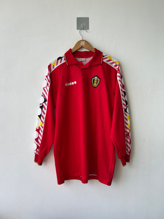 (L) Belgium 1994-96 Home Long Sleeve Shirt