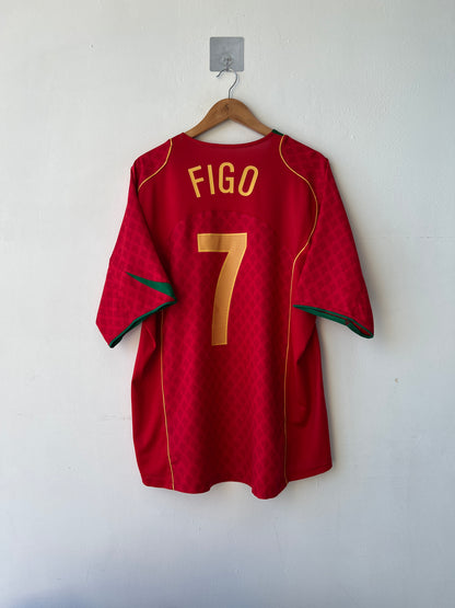 (XL) Portugal 2004-06 Home Shirt Figo #7