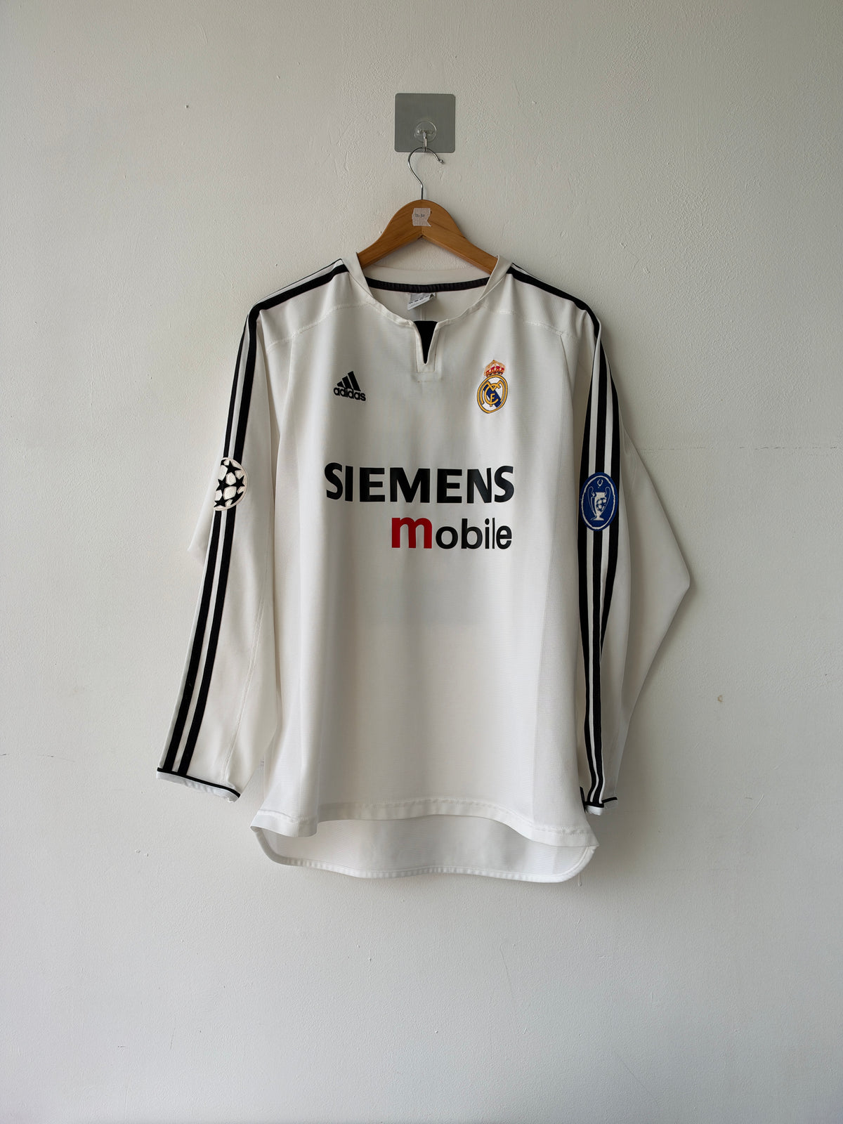 (L) Real Madrid 2003-04 Home Long Sleeve Shirt Beckham #23