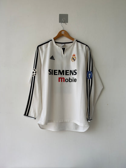 (L) Real Madrid 2003-04 Home Long Sleeve Shirt Beckham #23