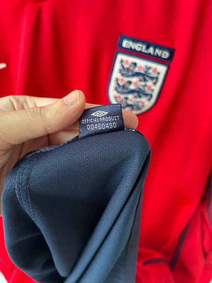(L) England 2002-04 Away Long Sleeve Shirt Beckham #7 (Rerversible)