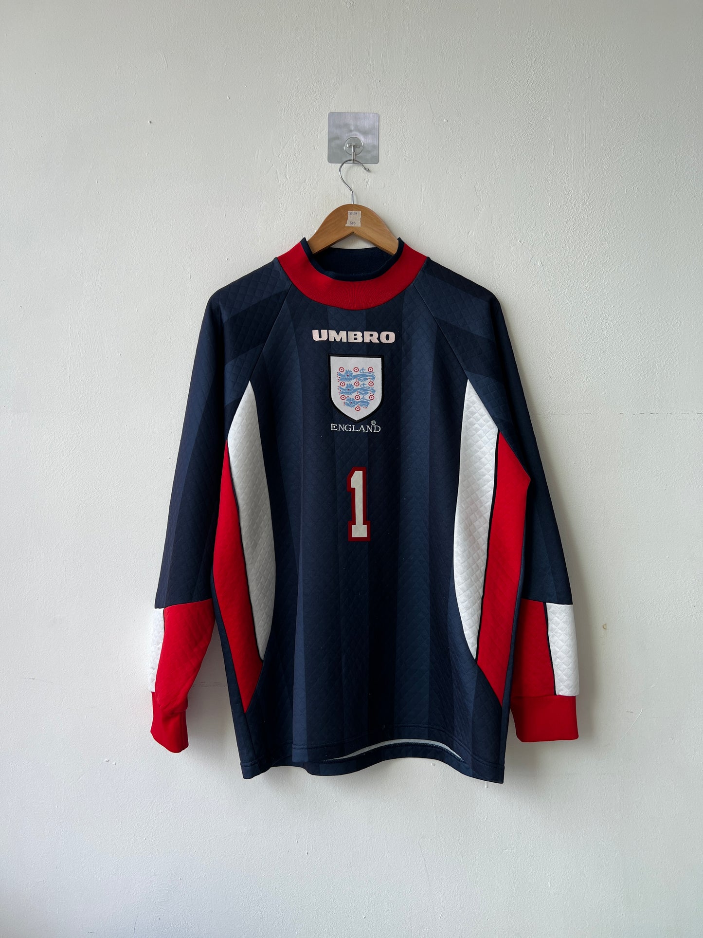 (M fits L) England 1998-99 GK Shirt Seaman #1