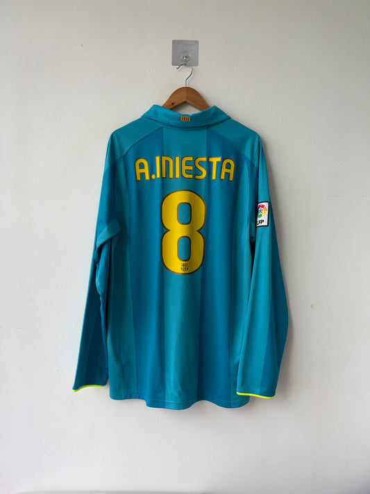 (XL) Barcelona 2007-09 Away Long Sleeve Shirt A. Iniesta #8