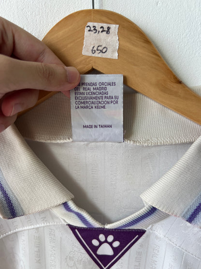 (M fits L) Real Madrid 1996-97 Home Shirt R. Carlos #3