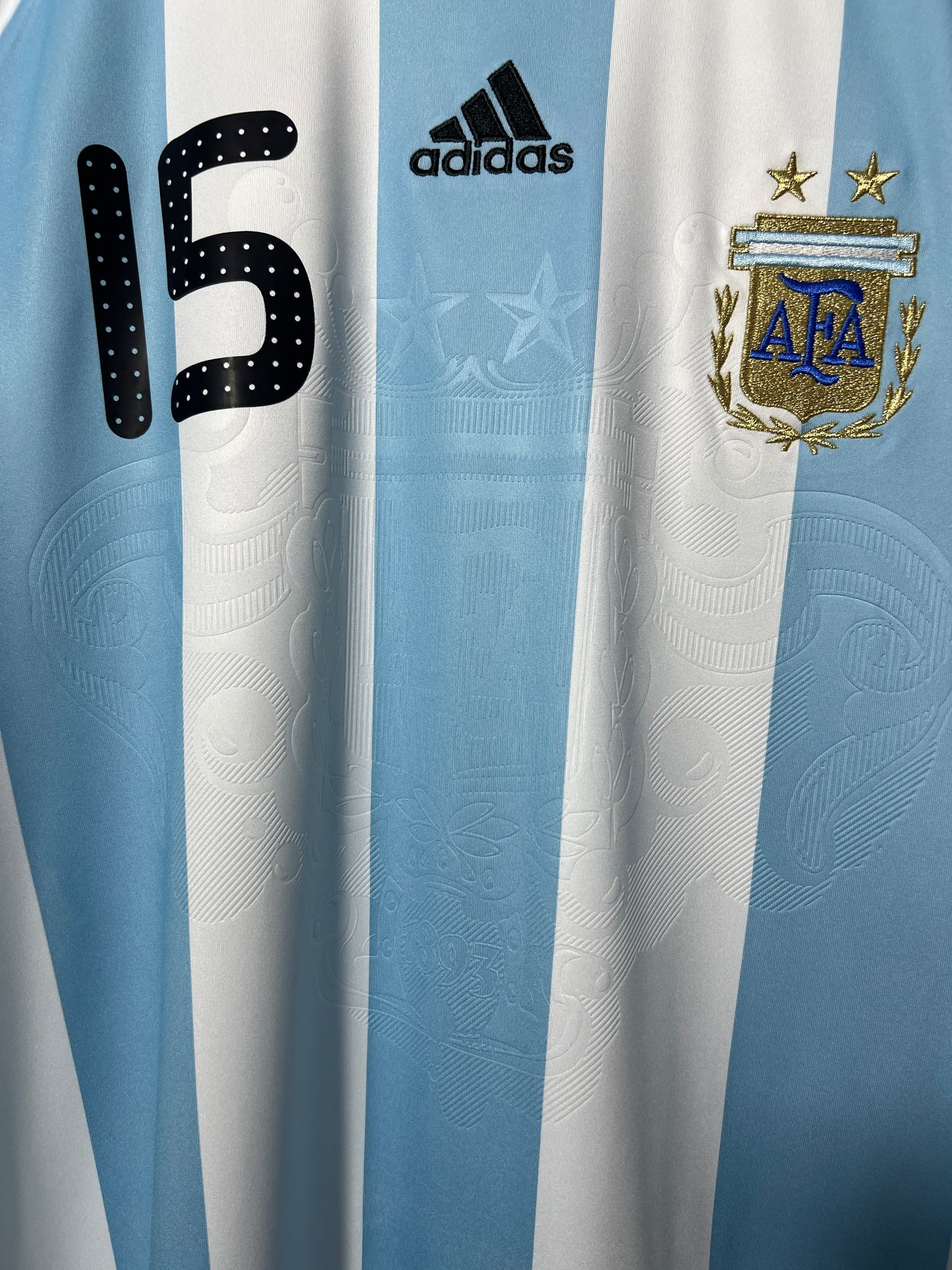 (M) Argentina 2007-09 Home Shirt Messi #15 (NEW)