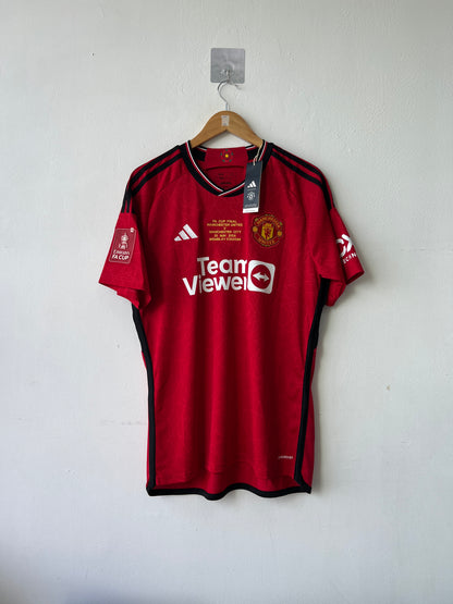 (L) Manchester United 2023-24 Home Shirt Mainoo #37 (MDT) (NEW)