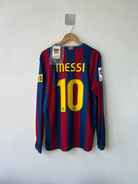 (L) Barcelona 2009-10 Home Long Sleeve Shirt Messi #10 (NEW)