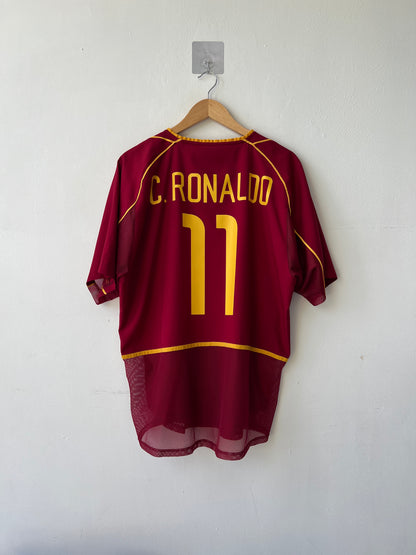 (L) Portugal 2002-04 Home Player Version Shirt C. Ronaldo #11