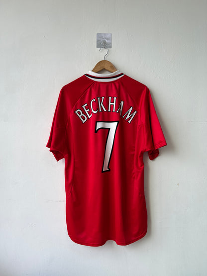 (L) Manchester United 1999-00 Home CL Winners Shirt Beckham #7