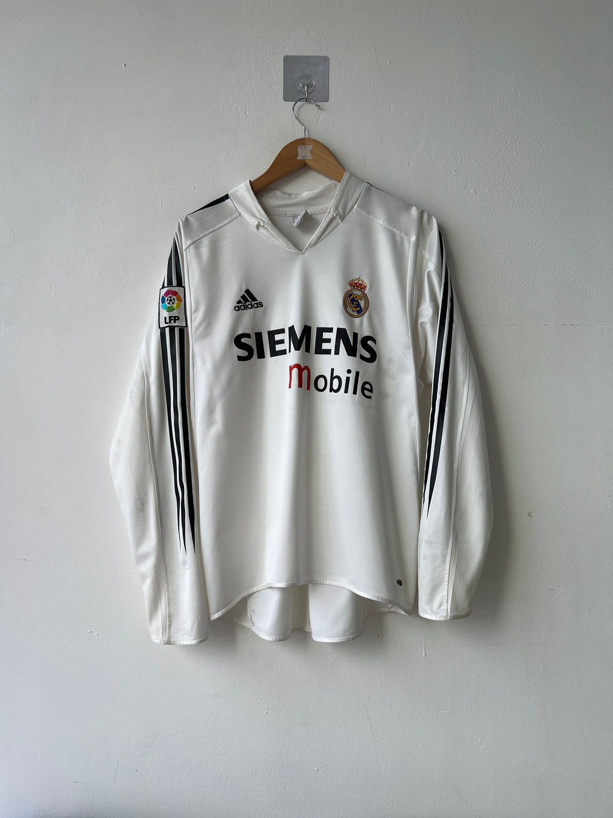 (L) Real Madrid 2004-05 Home Long Sleeve Shirt Beckham #23