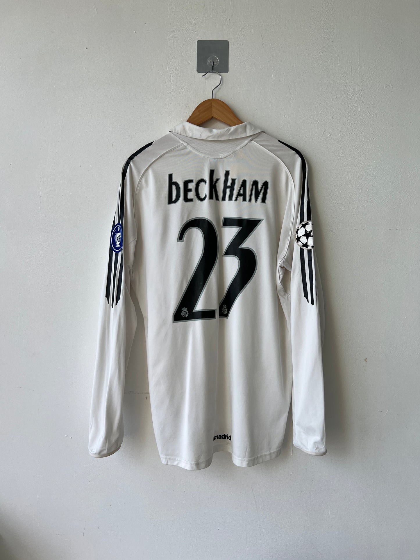 (L) Real Madrid 2005-06 Home Long Sleeve Shirt Beckham #23