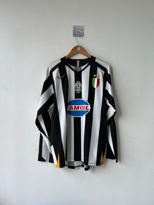 (M) Juventus 2005-06 Home Long Sleeve Shirt Nedved #11