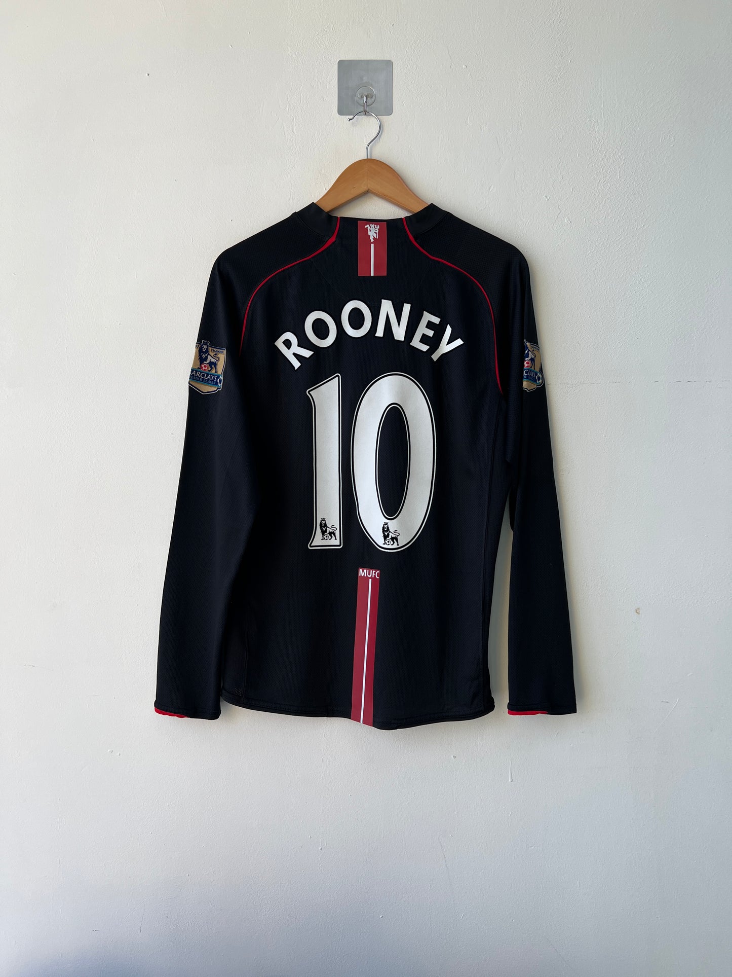 (M) Manchester United 2007-08 Away Long Sleeve Shirt Rooney #10
