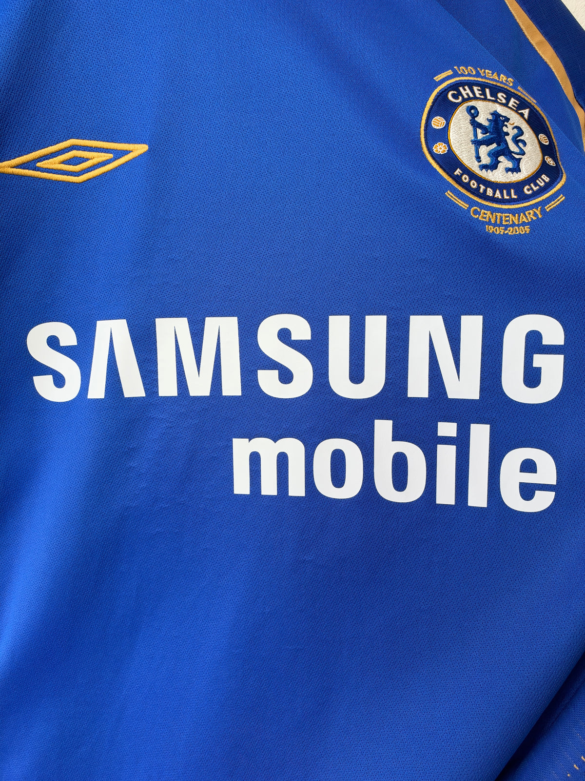 (L) Chelsea 2005-06 Home Long Sleeve Shirt Drogba #15