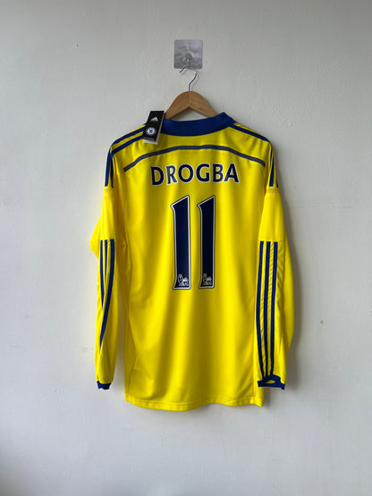 (XL/Size 10) Chelsea 2014-15 Away Long Sleeve Player Version Shirt Drogba #11 (NEW)