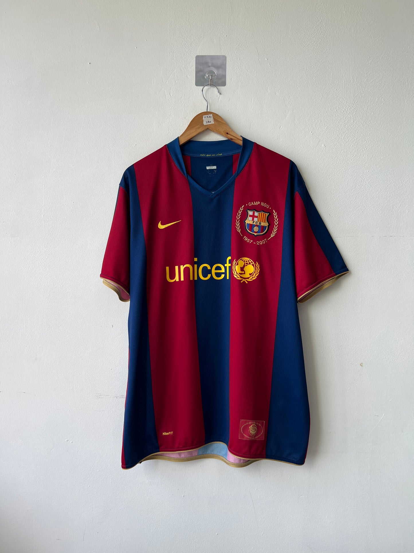 (XL) Barcelona 2007-08 Home Shirt Messi #19