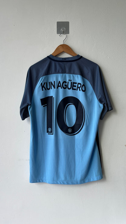 Manchester City 2016-17 Home Shirt Kun Aguero #10 (L)