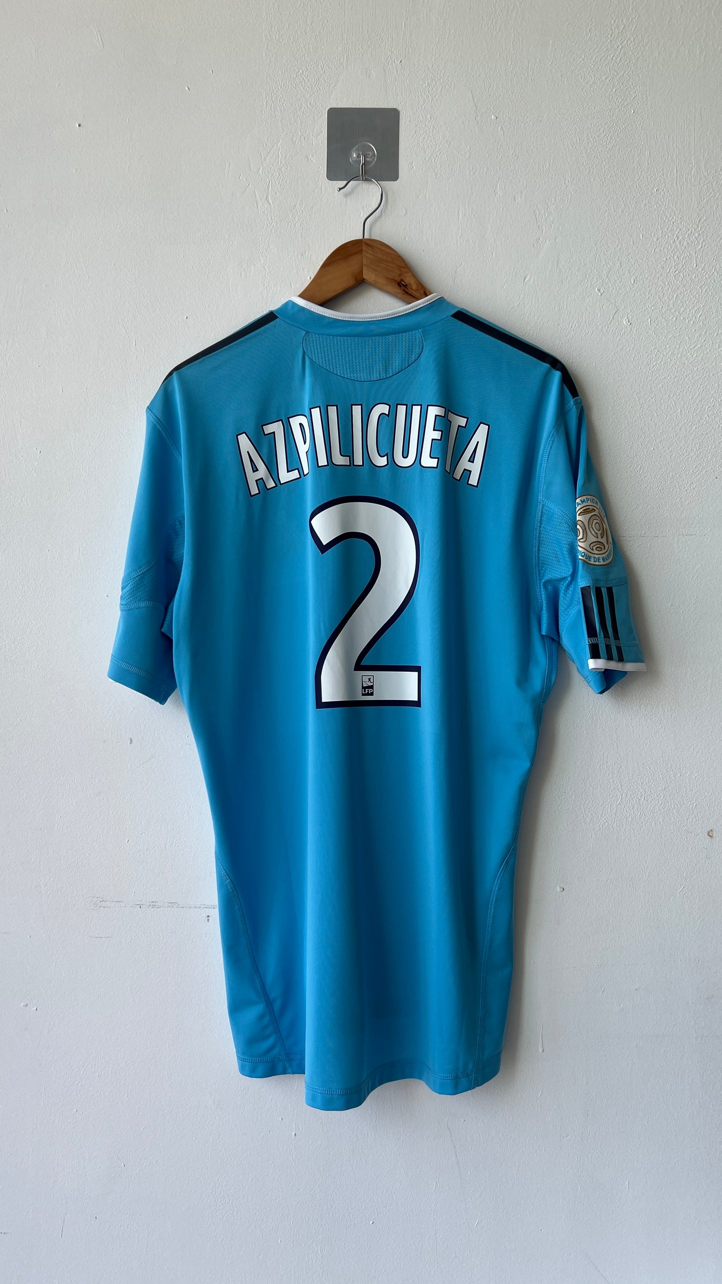 Olympique Marseille 2010-11 Away Player Issue Shirt Azpilicueta #2 (L)