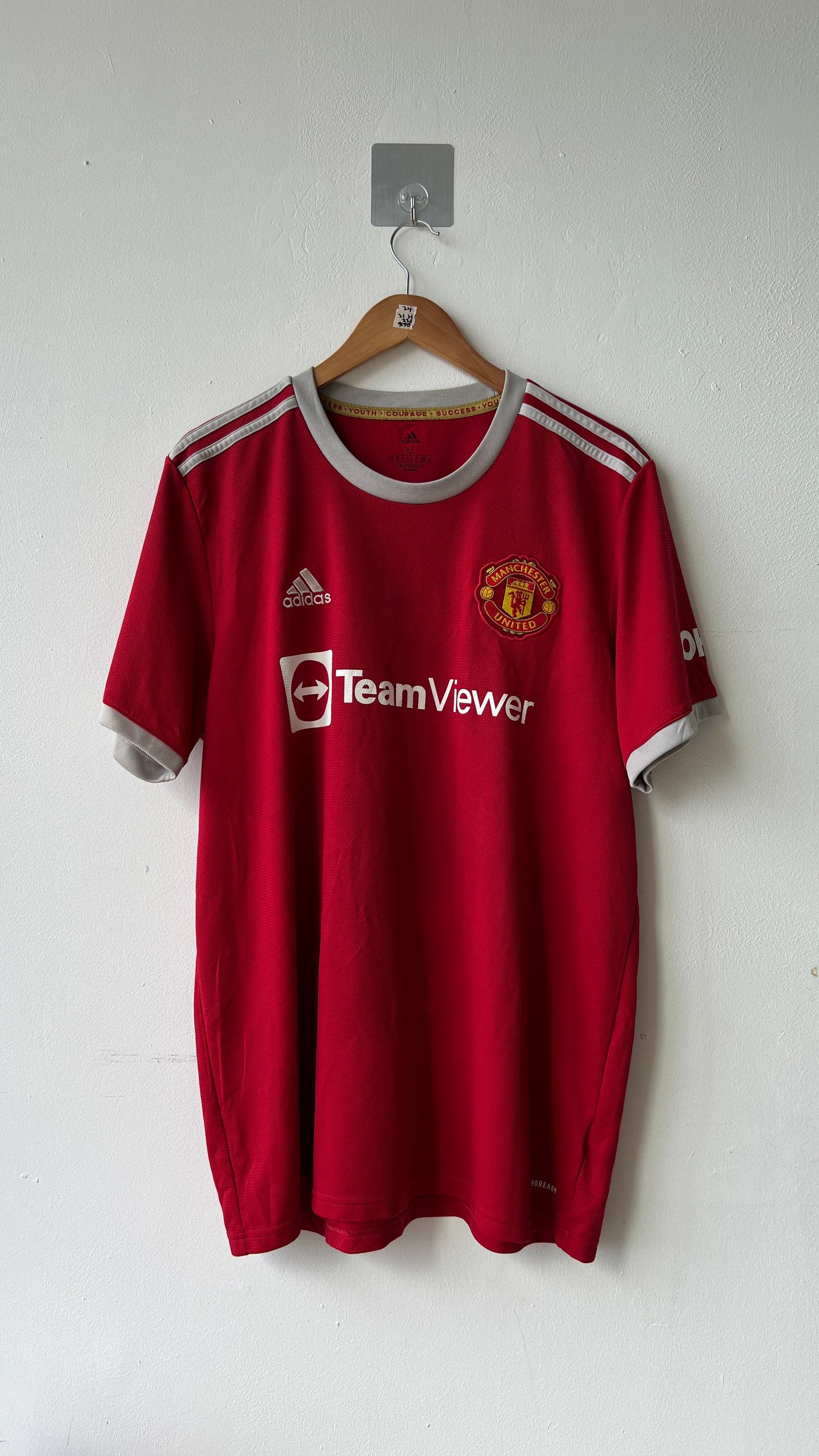 Manchester united 2021 2022 home shirt with a ronaldo nameset-h31447 adidas-front view